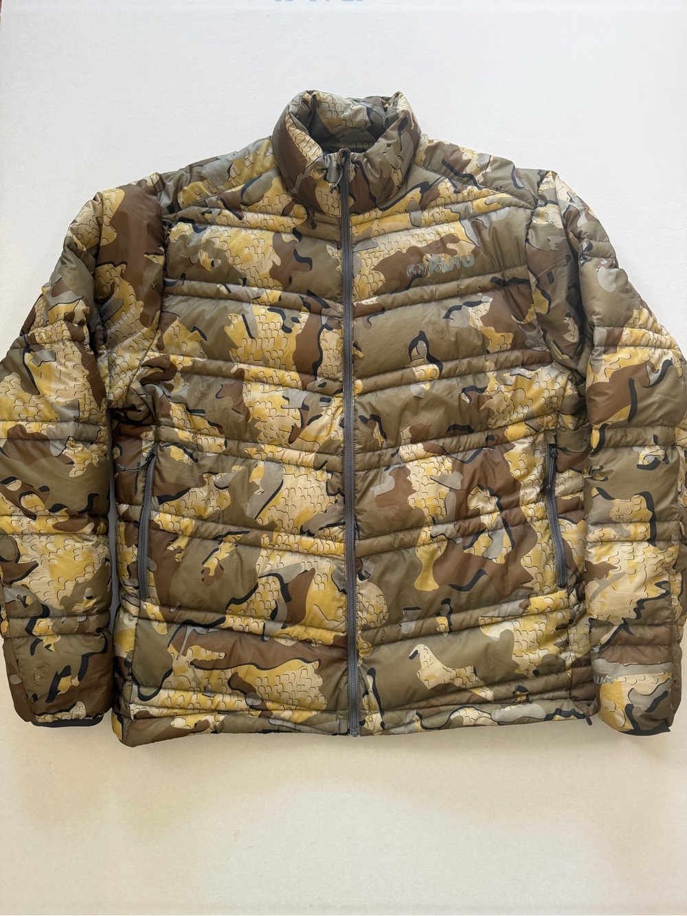 KUIU Men's Camo Quilted Puffer Jacket in Yellow & Brown